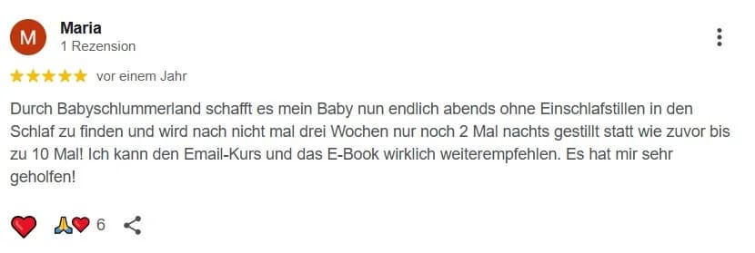 Google-Rezension 21 von 36 für Babyschlummerland